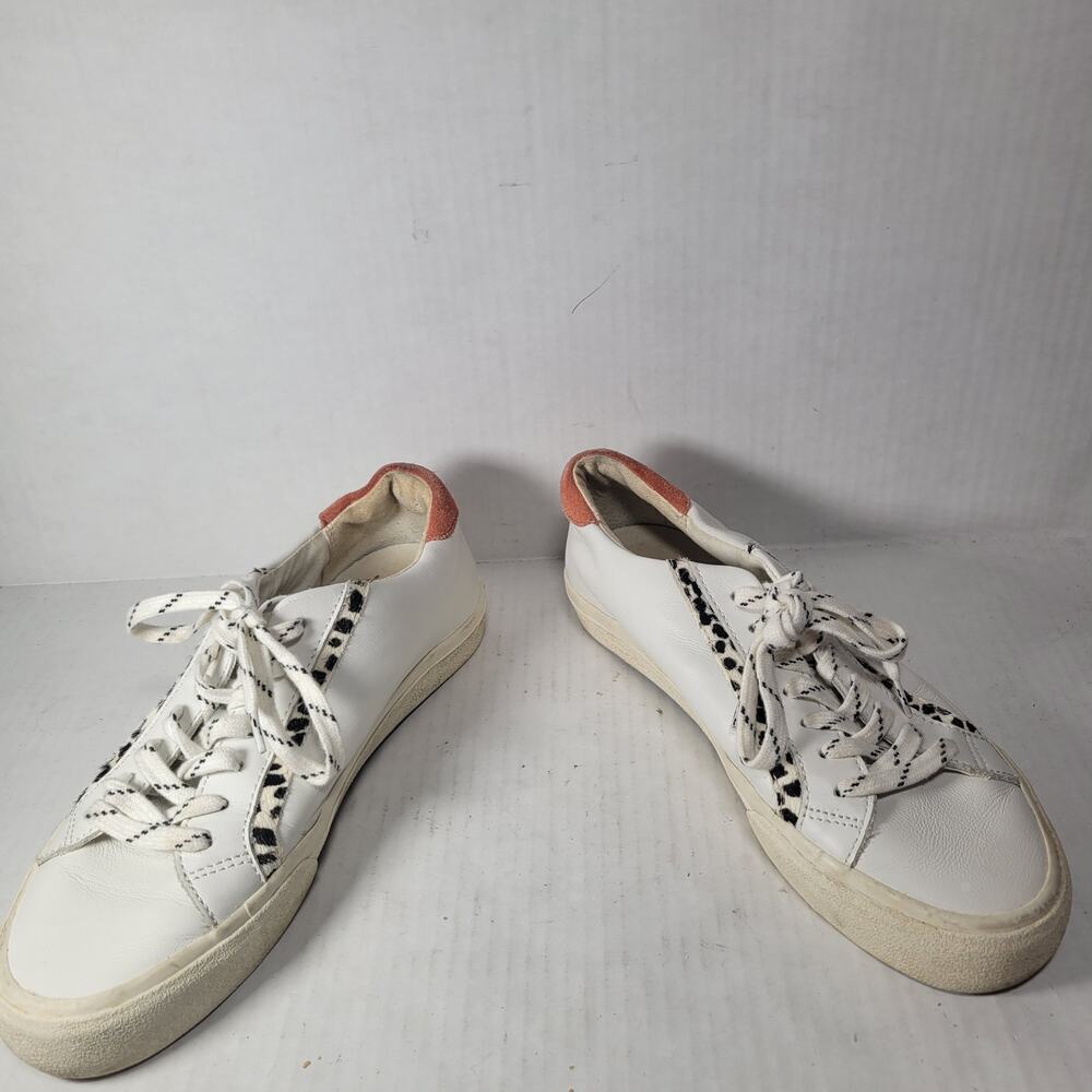 Madewell Leather Leopard Print Casual Lace Up Sidewalk Low-Top Sneakers Size 7.5 - Picture 7 of 9